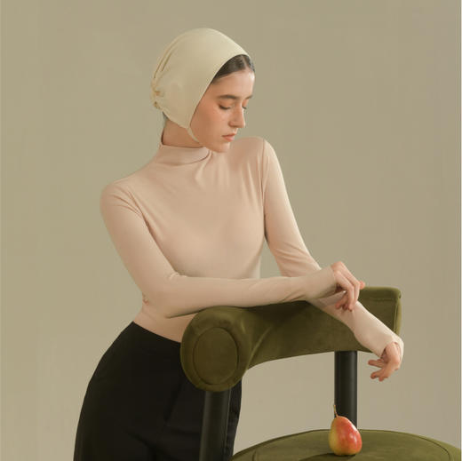 【E】素肌良品女士保暖上衣-轻暖WC037(高领） 商品图6