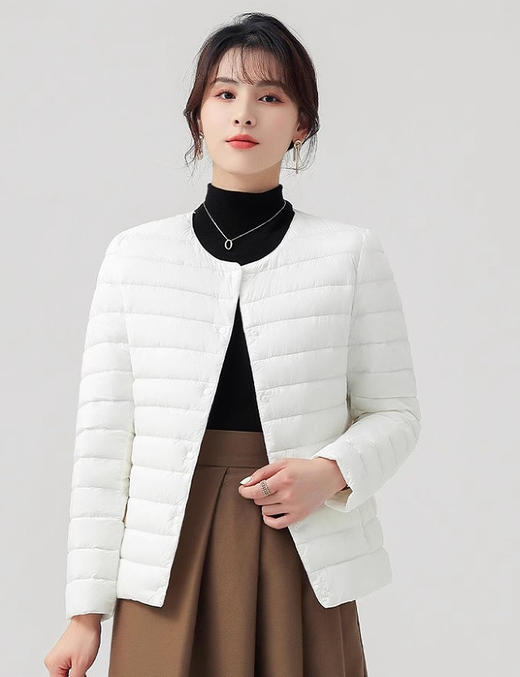 【松软轻薄羽绒棉服】多层纤维羽绒棉填充 轻盈蓬松保暖舒适 轻柔贴身体感升级 修身显瘦版型一衣两穿 时尚休闲百搭 商品图7