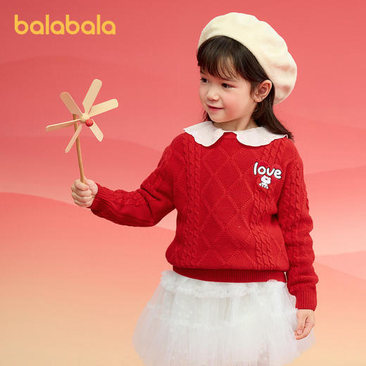 巴拉巴拉童装儿童毛衣男童女童秋冬2025新款亲子套头针织衫拜年服 商品图1