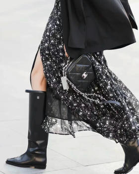 现货 THS-限时  TOT家 暗黑大女主方头长筒骑士靴 2色 BZ1213