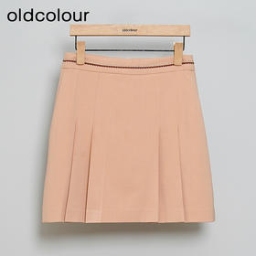 oldcolour春秋款气质百搭小清新高腰百褶短裙女DN13061011