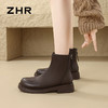 ZHR则则加绒短靴2024秋冬新款轻便外穿靴子平底英伦短靴女烟筒靴 商品缩略图6