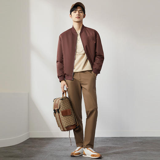 【龙系列】柒牌棉服男2024冬季新款棒球领时尚休闲龙纹绣花厚外套	127E71480 商品图3