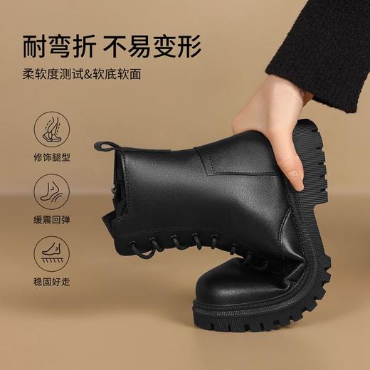 ZHR则则厚底马丁靴女2024新款加绒加厚保暖棉鞋潮酷靴子增高短靴 商品图7