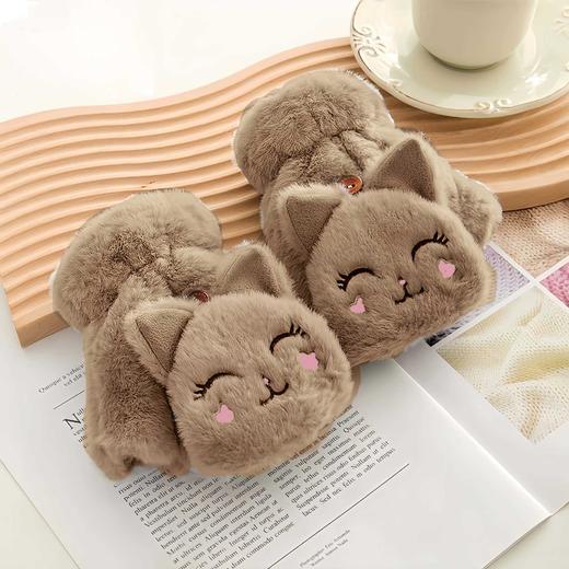 【可爱萌物保暖手套】女秋冬季可爱骑行韩版卡通加绒加厚学生写字翻盖手套挂脖保暖，双层加厚保暖，无畏严寒。ry 商品图7