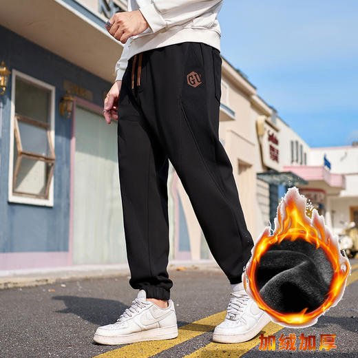 【加绒】【新款DMH】大依优型大码加绒裤休闲裤收脚口束脚加肥加大男卫裤简约百搭潮款胖子 商品图2