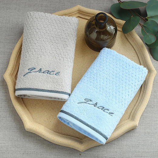 洁丽雅7253毛巾2条装兰+灰 商品图3