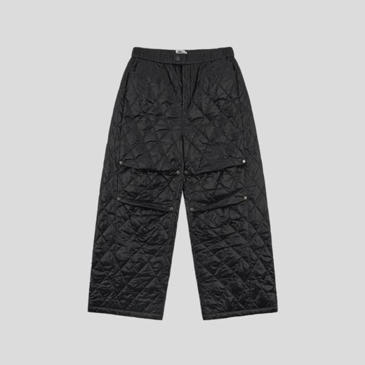 GOODBAI 916 膝盖打褶格纹填充阔腿收腰裤 商品图1