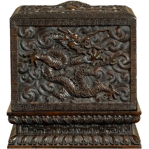 清 紫檀戏水龙纹印匣 商品图5