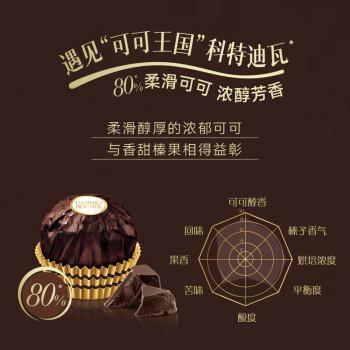 费列罗 黑巧克力礼盒 24粒300g 休闲零食 伴手礼 糖果 生日礼物 商品图0