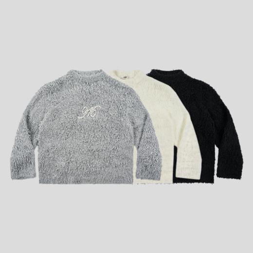 GOODBAI 916 仿珍珠绣长毛overisize套头圆领毛衣 商品图1