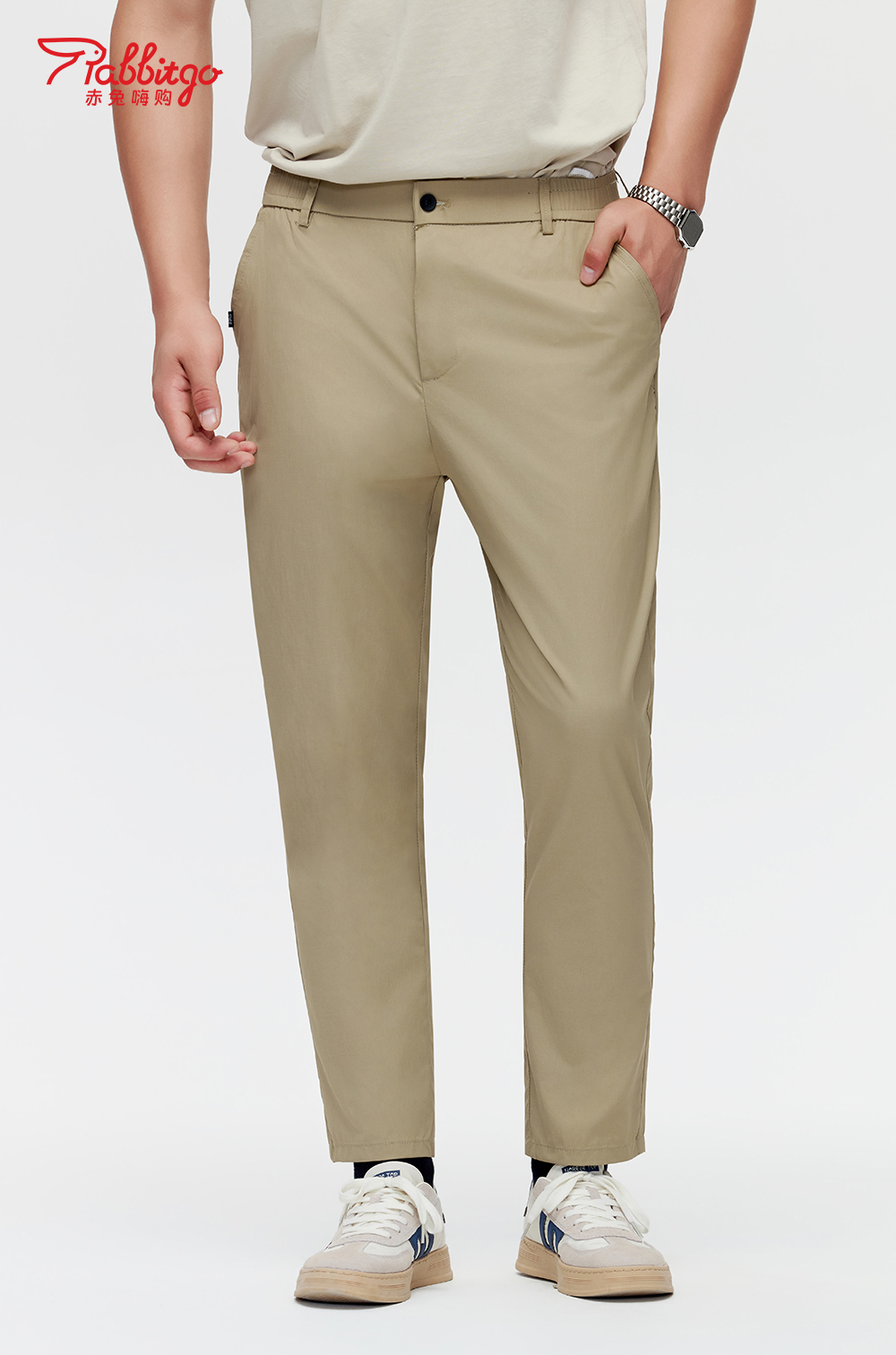 赤兔嗨购冰丝西裤男士宽松高级垂坠感2024年新款直筒西装裤男生休闲裤子
