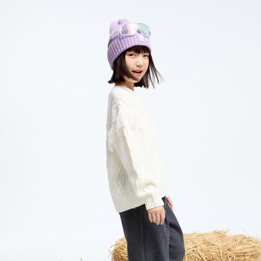 女童时髦绞花保暖毛衣冬季新款安奈儿童装实体店同款AG444626 商品图2