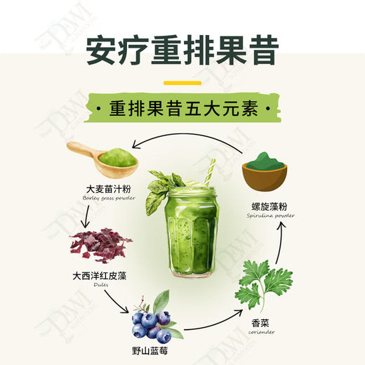 Dewi黛维螺旋藻粉大麦草汁粉绿色安东尼疗法调理肠胃重排果昔净化 商品图2