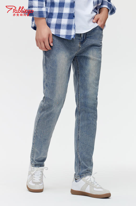 赤兔嗨购男装宽松直筒/哈伦弹力不束缚牛仔裤2024年秋冬新款水洗长裤耐穿耐磨 商品图0