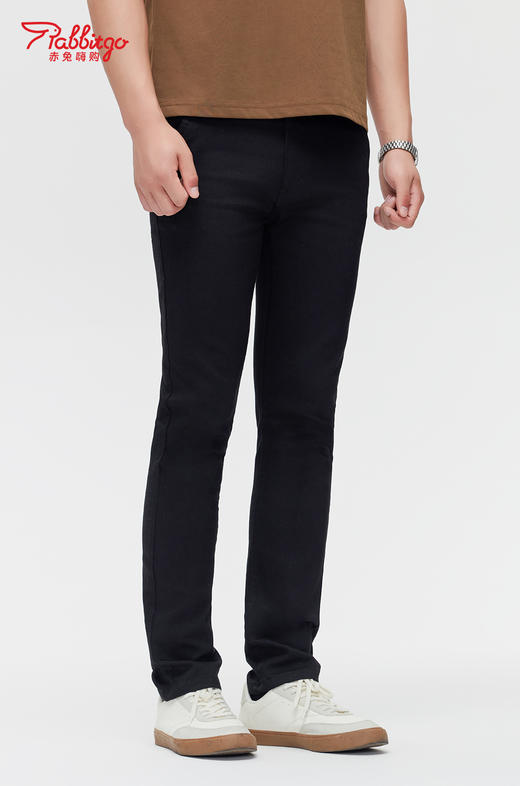 赤兔嗨购男装宽松直筒弹力不束缚牛仔裤2024年秋冬新款水洗长裤宽腿 商品图3