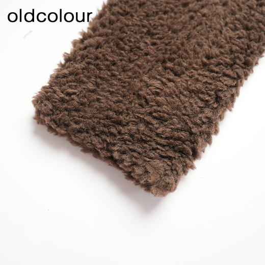 oldcolour冬季咖色气质保暖百搭羊羔绒短款外套女DM45041157 商品图3
