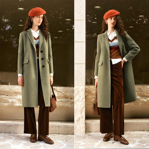 OLrain欧芮儿双面呢外套女冬季2024年新款通勤高级感中长款大衣 商品图1