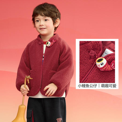 巴拉巴拉童装男童棉衣女童棉袄宝宝棉服冬装2025年拜年服毛绒外套 商品图3