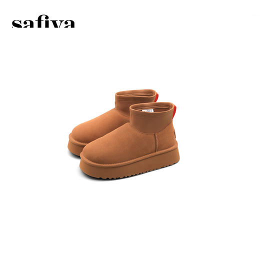 Safiya/索菲娅2024经典休闲厚底百搭防滑加绒时尚雪地靴 SF4411A410 商品图6