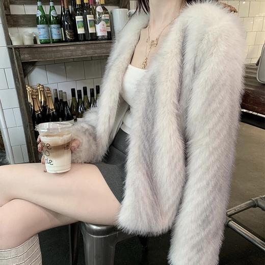 福利 现货 定制加厚进口环保狐狸毛皮草外套 商品图2