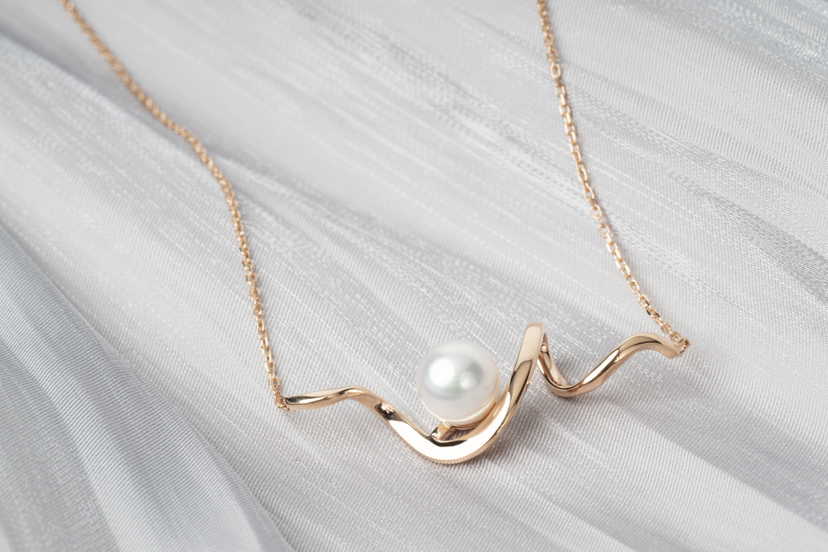 「波纹」Akoya珍珠14k项链