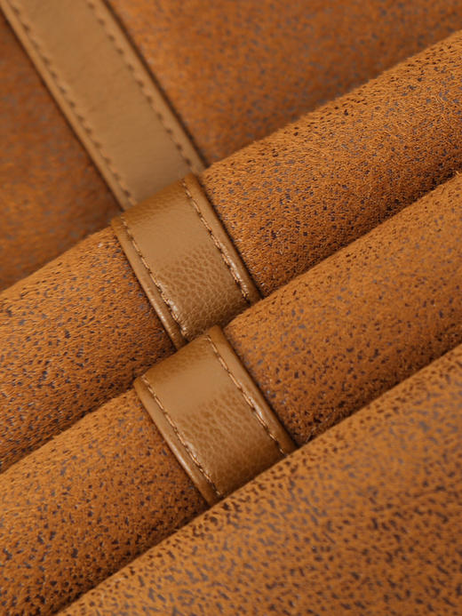 翻领皮毛一体外套女2024年冬季新款复古老钱风肌理纹机车上衣 商品图2