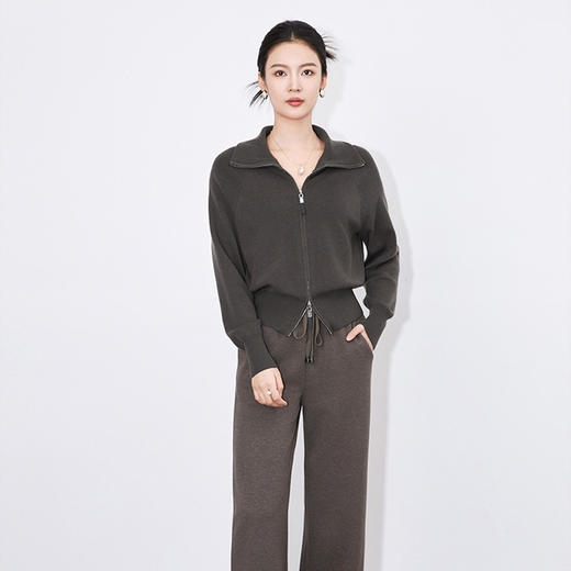 【高货wl】全新升级【铂金会员192/天猫259/差价67】(41805) 洛诗琳法式大翻领设计感双拉链针织开衫秋冬新款毛衣外套 商品图1