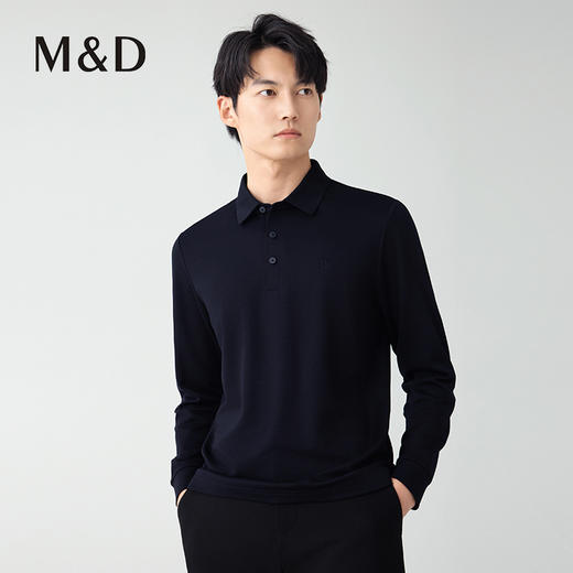 【名盾】可机洗羊毛混纺Polo衫，蓬松软绒，高弹舒适M0CL11X96A 商品图1