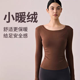 跃牌【周游世界系列】2024秋冬新款抗菌套头保暖拉绒运动长袖收腰抽褶运动服TP0781