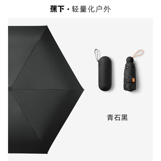 蕉下 胶囊系列黑胶五折伞-纯色橄榄灰、夜苍蓝、腮桃粉、青石黑_x000b_ 商品图3