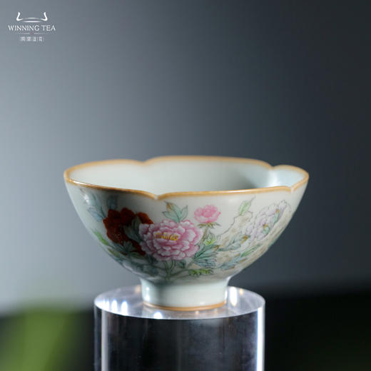 问鼎汝瓷鼎峰系列天青含露杯（牡丹花鸟） 商品图1