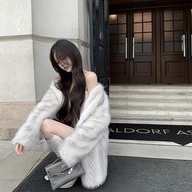 福利 现货 定制加厚进口环保狐狸毛皮草外套