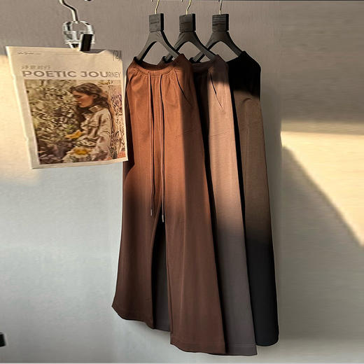 【顺丰包邮】34756 洛诗琳秋冬松弛感抓绒宽松廓形直筒休闲裤4309 商品图4