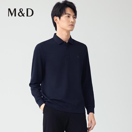 【名盾】桑蚕丝长袖Polo衫，透气舒适，平整有型M0CL11X97A 商品图2