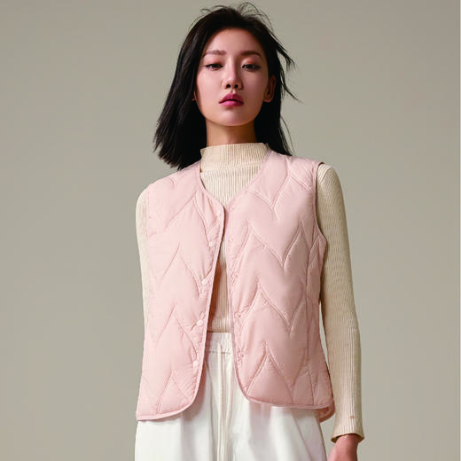 女士冬季V领羊毛马甲保暖背心马甲蓝盾锁温【F7301】 商品图2