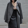 【顺丰包邮】34050 洛诗琳秋冬高级感韩版围巾款骆驼绒毛呢大衣0612 商品缩略图1