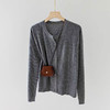 半身缘女装 春季韩版短款百搭柔和亲肤针织开衫女薄外搭02613 商品缩略图1