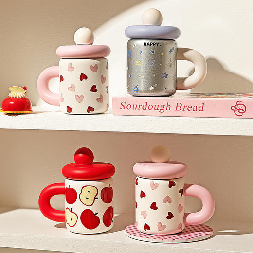 摩登主妇保温杯女生家用高颜值吸管杯子2024新款水杯办公室泡茶杯 商品图4