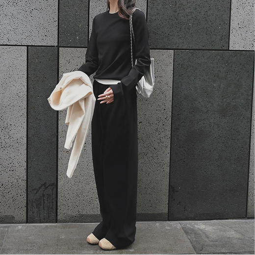 【顺丰包邮】34756 洛诗琳秋冬松弛感抓绒宽松廓形直筒休闲裤4309 商品图2