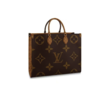 LOUIS VUITTON ONTHEGO MM 经典老花通勤 涂层帆布 托特包Tote包购物袋手提单肩包 中号 女款 棕色/焦糖色拼色 #黑色肩带# 商品缩略图0