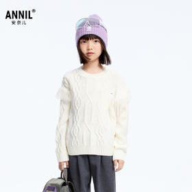 女童时髦绞花保暖毛衣冬季新款安奈儿童装实体店同款AG444626
