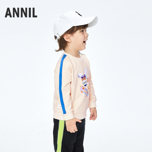 安奈儿童装男童圆领长袖卫衣2023秋新款 商品图1