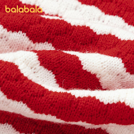 巴拉巴拉童装儿童毛衣女童毛衫2025春装条纹针织衫蝴蝶结内搭上衣 商品图2