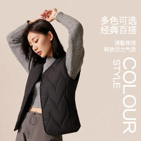 女士冬季V领羊毛马甲保暖背心马甲蓝盾锁温【F7301】