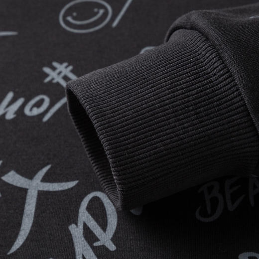 【含桑蚕丝加绒加厚】罗蒙秋冬男装满身印花加绒卫衣男秋冬保暖男士卫衣男套头T恤 商品图4