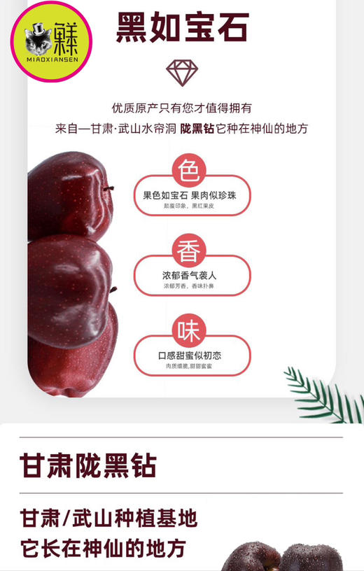 喵菓基地～甘肃天水黑钻苹果（礼盒5-6斤装12枚）全国包邮 商品图9