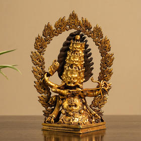 清 铜鎏金宁玛派喇呼拉护法像