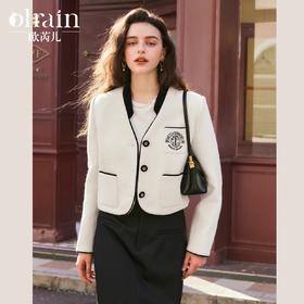 OLrain欧芮儿法式小香风短外套女秋季2024年新款简约知性百搭上衣
