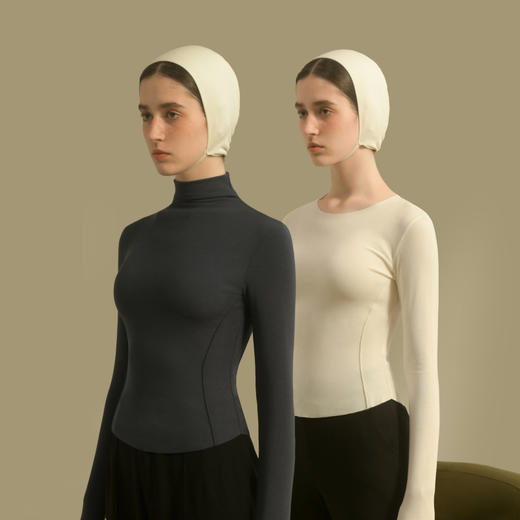 【E】素肌良品女士保暖上衣-轻暖WC037(高领） 商品图0